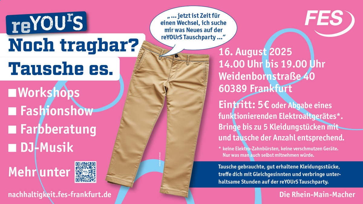 Ankündigung der Klamottentauschparty am 16.08.2025
